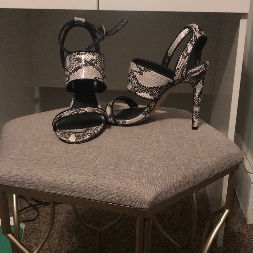 Topshop strappy snake heels